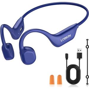 LOBKIN Cuffie Conduzione Ossea,Cuffie Wireless Bluetooth 6.0 Open Ear, Auricolari Conduzione Ossea IPX6 Impermeabili,Connessione a Doppio Dispositivo con Mic,Auricolari Sportive per Ciclismo Corsa