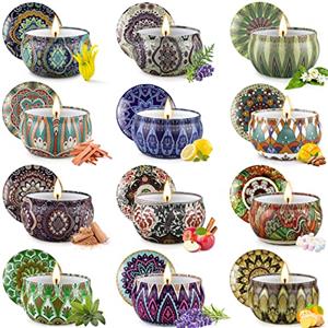 CREASHINE Candele Profumate Set Regalo per Donne Regalino Mamma/Mmoglie/Amica/Colleghi,Candela Naturali da 12 Confezioni di le Feste,Natale,Compleanno,San Valentino,Aromaterapia,Bagno,Yoga