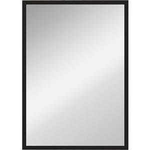 HOMCOM Specchio a Muro Rettangolare con Ganci, Specchio da Parete Verticale in Vetro e MDF, 50x70 cm, Nero