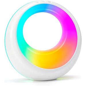 Auxmir Luce Notturna Bambini, Lampada da Comodino Touch, Abat Jour da Comodino Telecomando, Funzione Timer, Ricaricabile 2000mAh, 7 Colori RGB, 9 Modalità, Dimmerabile, per Camera da Letto, Soggiorno