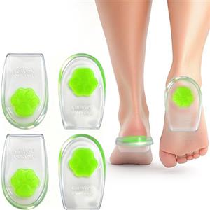 Rieoany 2 Paires TALLONIERA IN SILICONE PER SPINA CALCANEARE - Solette Gel per Tallonite e Fascite Plantare, Plantari Ortopedici con Cuscinetto Ammortizzante, Alzatacco Adatte per Uomo e Donna (L(40-46))