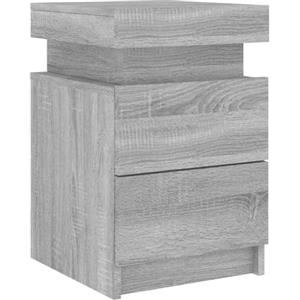 vidaXL Comodino con Luci LED Grigio Sonoma 35x39x55 cm