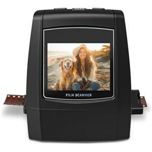 DigitPro Scanner di film digitale, diascanner indipendente e scanner negativo Converte diapositive negative e film da 35 mm, 126, 110, Super 8 e 8 mm in immagini JPEG, display LCD da 2,4