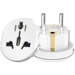 ONGNIUU 2 Pezzi Adattatore Universale per Presa, Germania Adattatore EU, Adattatore Cina-Europa, Adatto per UE, Regno Unito, Cina, Italia, Svizzera