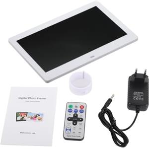 Generic Cornice Digitale da 10,1 Pollici con Rilevamento del Corpo Umano, Schermo LED Ad Alta Definizione per Foto Elettroniche (Bianco4)