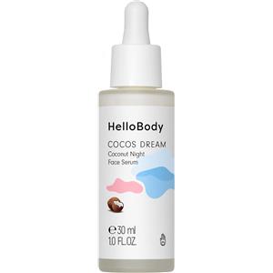 HelloBody COCOS DREAM Siero Viso Notturno 30 ml - Rigenerante e Idratante con Acqua di Cocco e Acido Ialuronico