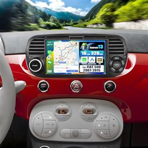 SIXWIN 1+32GB Android 13 Autoradio con CarPlay/Android/HiFi per FIAT 500 2007-2015,7" HD TouchScreen Schermo Navigatore con WiFi RDS FM USB Bluetooth Mirrorlink(Nero)
