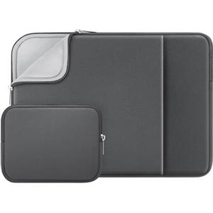 RAINYEAR make life easier RAINYEAR 15,6 pollici Laptop Sleeve Custodia morbida Borsa con fodera soffice con tasca frontale e custodia per accessori, compatibile con 15,6 pollici Notebook Computer Chromebook, Grigio