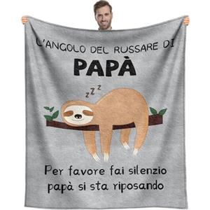 SDOES Regalo Papa Compleanno, Coperta Festa del Papà Natale, Regali da Figlia Figlio, 130 x 150 cm