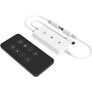 ENQIMAOYI IR CV WiFi Dimmer Controller IR Remote Set Phone App F1-D (WT) +RC1 (Tuya App) per 1CH* 5A 5V-24VDC 2835 5050 Nastro Luce Striscia LED Singolo Colore