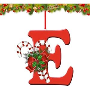 YUDANSI 26 Ornamenti con Lettere per Decorazione Albero di Natale, Decorazioni Pendenti Personalizzate da Appendere per Calze di Natale Albero Camino, Riutilizzabili 26 Lettere dell'Alfabeto per Ornamenti