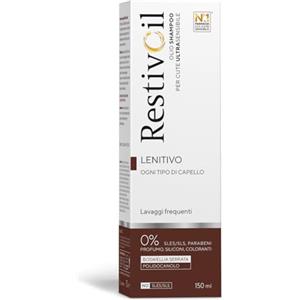 RestivOil Zero Shampoo Anti Prurito e Irritazione per Capelli Olio Fisiologico Delicato ad Azione Detergente, per Tutti i Tipi di Capelli, Marrone, 150 ml