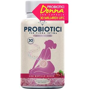 BALANCE NUTRITION Probiotici e Prebiotici per la Flora Intima - 200 Capsule | Probiotici Donna | 30 Miliardi CFU/giorno | Candida Vaginosi | Lactobacillus Rhamnosus, Reuteri, Crispatus, Fermentum e Mirtillo Rosso
