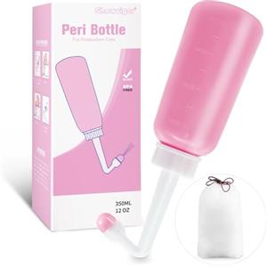 Showvigor Bidet Portatile - 350ml Peri Bottle Post Partum per Letto Settimanale e Ospedale | Bidet Portatile da Viaggio con Tasche Impermeabili
