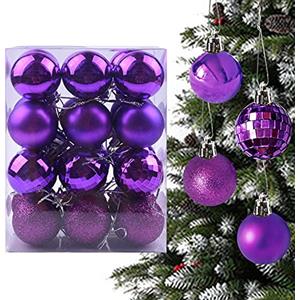 Yisscen 24 Palline di Natale, Palline Albero Natale Infrangibili, Decorazioni Albero di Natale, Set di Palline di Natale Decorative per Natale Decorazioni Casa, Feste, Matrimonio (4 cm)