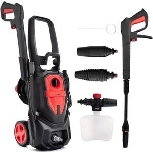 LEHMANN Austin Idropulitrice ad Alta Pressione, 1800 W, max. 220 bar, Portata 450 l/h, Pompa in Alluminio, Tubo pressione 5 m, Accessori inclusi - Ugello Regolabile, Ugello Turbo, Lancia a Schiuma