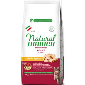 Natural Trainer Gatto Adult con Pollo - Alimento Secco Completo per Gatti Adulti da 1 Anno, Sacco da 10 kg