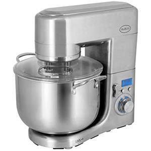 RGV Pastaprof - Impastatrice Planetaria 10L, Doppio Gancio, Vasca in Acciaio Inox con Coperchio Paraschizzi, 6 Velocità con Display LCD, Struttura in Alluminio Pressofuso