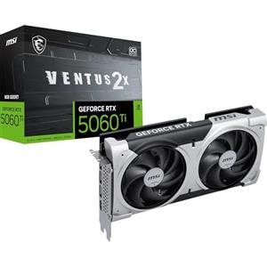 MSI GeForce RTX 5060 Ti 8G VENTUS 2X OC PLUS Scheda Video - Memoria 8GB (GDDR7), Interfaccia PCI Express Gen 5 x16, Core CUDA 4608 unità, Risoluzione Max. (7680 x 4320) - Zero Frozr, Doppia ventola