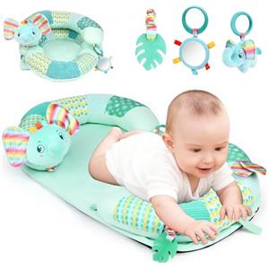 Gaethra Palestrina Neonato, 4 in 1 Tummy Time & Supporto Seduto, Tappetino Gioco Attività con Giocattoli Sensoriali, Specchio e Anello da dentizione, Regalo Perfetto Sviluppo Infantile 0 3 6 9 12 Mesi