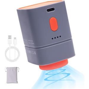 motomoyo Pompa Sottovuoto Portatile Senza Fili per Sacchi - 4500 PA, 25W, 1800mAh, USB-C, Compatta e Potente (Grigio/Arancio) per Viaggi e Conservazione