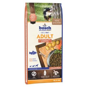 Bosch Adult Salmone & Patate - Alimento secco completo per cani adulti, 15 kg, senza frumento e adatto a cani sensibili