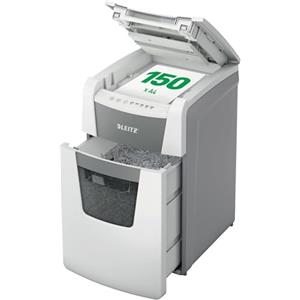 Leitz IQ Autofeed 150 P-4 Office, Distruggidocumenti Automatico, 150 Fogli, Taglio a Frammenti, Sicurezza P-4, Capacità 44 litri, 80130000