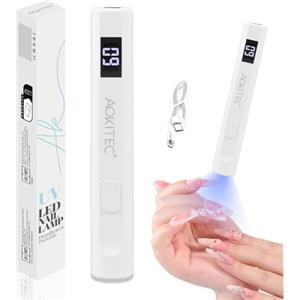 Aokitec Lampada UV LED Unghie Piccola con schermo LCD, Mini Lampada Unghie Fornetto Unghie per Unghie Gel Adesive UV, Smalto Adesivo, 3d Gel Nail Art, Gel Unghie Ricostruzione, Regalo Donna