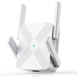 AILKIN Ripetitore WiFi, 4 antenne Extender WiFi, 1200Mbps Doppia Banda Rinforzo Wi-Fi, Copre fino a 12880 piedi quadrati, Booster Internet - con porta Ethernet, Intensificatore di segnale wireless domestico