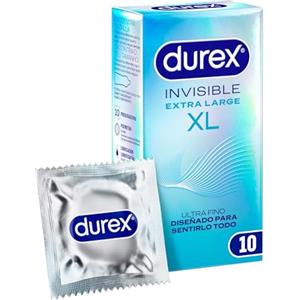 Durex Preservativi invisibile XL, ultra sottile progettato per massimizzare le sensazioni, 10 preservativi XL
