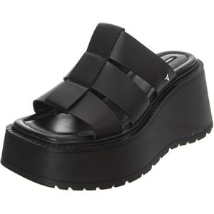 Windsor Smith, CAPRICORN LEATHER, Sandali Ciabatte Moda Fashion (Zeppa 10 CM) (BLACK, Sistema Taglie Calzature EU, Adulto, Numero, Media, 39)