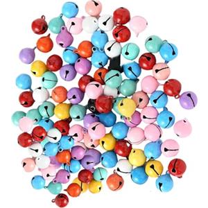 LiJuanWang Campanelle metallo,50 pezzi Campanelle Colorate,Campanellini Colorati Campanellini Natale Campanellini Sonagli,per Decorazioni Natalizie Fai-da-Te Ghirlande Collari(14 mm)