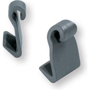 Nautica DDR srl Gancio per Gommoni Aperto - Fissaggio Copribattelli - per Corda Elastica Ø 6-8-10 mm - Accessori per Gommone Barca Kayak Canoa(Grigio RAL7046)