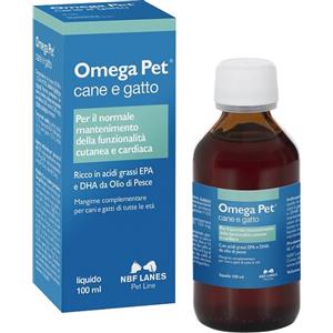 N.B.F. LANES Omega Pet - Mangime Complementare Liquido per Cani e Gatti con EPA e DHA - 100ml