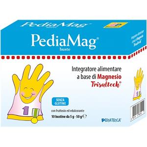 PediaMag - Integratore Alimentare di Magnesio in Bustine da 5g per Bambini - 10 Bustine