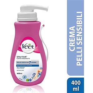 Veet Pure Crema Depilatoria Gambe & Corpo per Pelli Sensibili, Dermatologicamente Testata, Formato Convenienza 400 ml