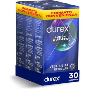 Durex Preservativi Lunga Durata, Preservativi Ritardanti per Lui, Formato Convenienza, 30 Profilattici