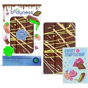 BODYNESS CRAZE BODYNESS Bomba da Bagno Dubai Cioccolato - Bomba da Bagno a forma di Tavoletta di Cioccolato profumata, per la cura della pelle e il relax con aroma, 220 gr