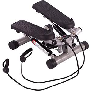 Ultrasport Swing Stepper, inklusive Trainingsbändern, Heimtrainer Stepper mit verstellbarem Widerstand und kabellosem Trainingscomputer, Up-Down-Stepper für Einsteiger und Trainierte, klein & kompakt