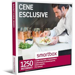 Smartbox - Cofanetto Regalo Cene Esclusive - Idea Regalo Originale - Un Menù di Tre o Quattro portate per 2 Persone