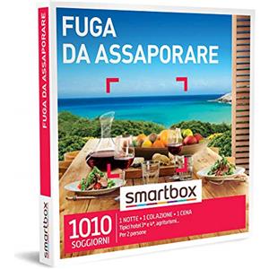 Smartbox - Fuga da Assaporare - Cofanetto Regalo Coppia, 1 Notte con Colazione e Cena per 2 Persone, Idee Regalo Originale