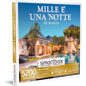 Smartbox - Mille e Una Notte di Magia - Cofanetto Regalo Coppia, 1 o 2 Notti con Colazione o 1 Notte con Colazione e Cena o Momento Relax per 2 Persone, Idee Regalo Originale