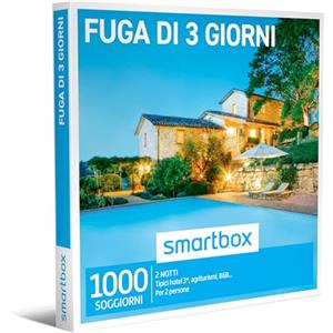 Smartbox - Fuga di 3 Giorni - Cofanetto Regalo Coppia, Un Soggiorno di 2 Notti per 2 Persone, Idee Regalo Originale
