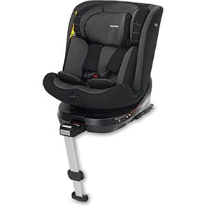 Foppapedretti Seggiolino Auto Iturn I-Size, Seduta Girevole a 360°, per bambini da 40 a 150 cm di altezza, 0-12 anni, conforme ECE R129, Fissaggio Dualfix (Isofix e non), Safe Body Protection, Nero