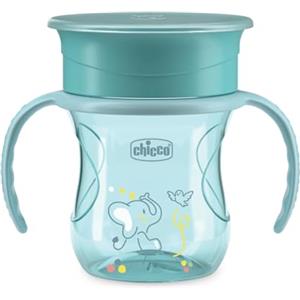Chicco Perfect Cup Primo Bicchiere per Bambini 200 ml, 1 Tazza Biberon 12+ Mesi per Imparare a Bere, con Membrana in Silicone a 360° e Manici Rimovibili, senza BPA, Azzurro