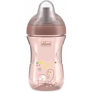Chicco Advanced Cup Bicchiere Plastica Antigoccia 266 ml con Cannuccia, Beccuccio Ergonomico e Valvola, senza BPA, Rosa