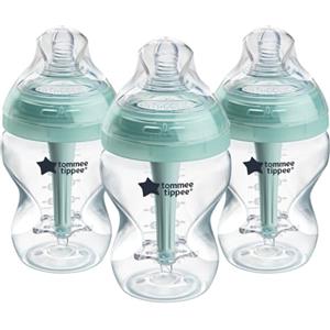Tommee Tippee biberon anti-colica, 260ml, con tettarella simile al seno materno, cannuccia anti-colica ventilata, autosterilizzante, 3 pezzi