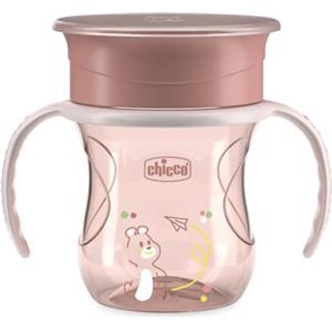 Chicco Perfect Cup Primo Bicchiere per Bambini 200 ml, 1 Tazza Biberon 12+ Mesi per Imparare a Bere, con Membrana in Silicone a 360° e Manici Rimovibili, senza BPA, Rosa
