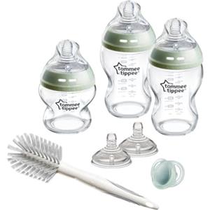 Tommee Tippee Biberon in vetro, set starter Natural Start, anti-coliche 150/250 ml, tettarelle a flusso medio per attaccamento naturale, autosterilizzante