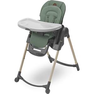 Maxi-Cosi Minla Seggiolone Pappa Evolutivo, 0-14 Anni, portata 60 kg, Seggiolone pappa Bimbi, 6 Funzioni, Reclinabile 5 Posizioni, 9 Posizioni Altezza, Poggiapiedi Regolabile, Beyond Green